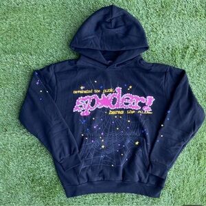 Black Hoodie with Pink Graphic